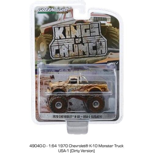 Greenlight cars 1/64 1970 Chevrolet K-10 USA-1 monster truck Bigfoot Series collection version of the car model toy gift