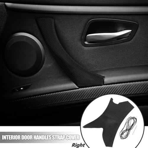 Car Interior Door Handles Strap Cover Front Rear Right Hand Sewing Carbon Fiber Pattern For-BMW 3 Series E90 E91 E92 E93