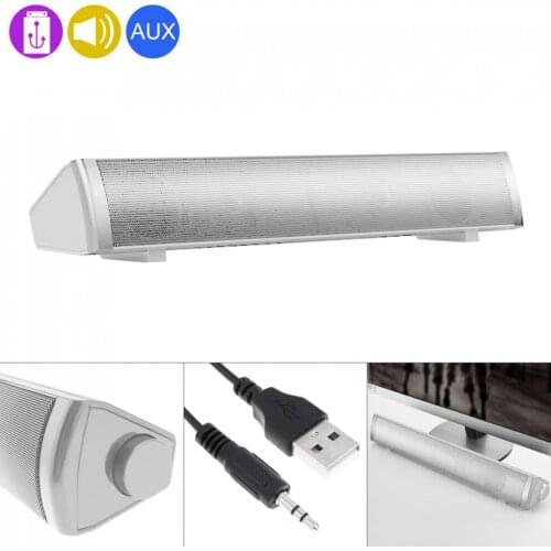 SADA V-105 Soundbars Speaker Mobile Phone Computer Universal Mini Strip Speaker with 2 Speakers Units and Stereo Surround Sound