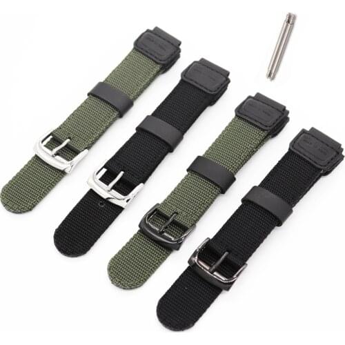 Military Green Nylon Watchband for Casio SGW-500H 400H 300H AE1200 1000W AEQ-110W F-108WH W-800H Waterproof Strap Replacement