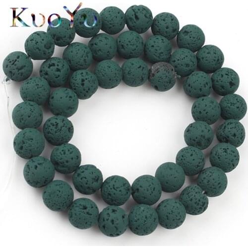 Rubber Malachite Green Lave Rock Hematite Stone Beads Round Loose Bead For Jewelry Making Natural Volcanic Diy Bracelet 4-10MM