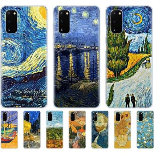 Silicon cover case for samsung galaxy S20 PLUS Ultra S10 lite cover for samsung note 10 plus lite Van Gogh Tardis starry night