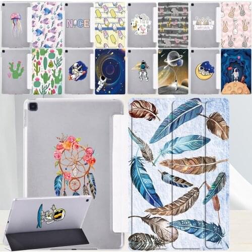 Flip Tablet Case for Samsung Galaxy Tab A 10.1 T510 T515/Tab A7 10.4" 2020 T500 T505 Adjustable Leather Tri-fold Cover Case+ Pen