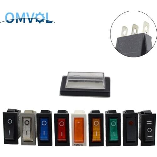 KCD3 Rocker Switch ON-OFF 2 Position /3Position ON-OFF-ON 3 Pin Electrical equipment With Light Power Switch 15A /20A 125V/250V