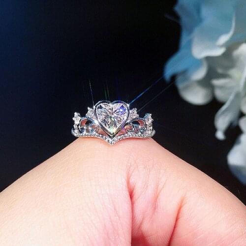 1ct 6.5mm 18K White Gold DF Color Heart Cut Moissanite Ring Lab Grown Diamond Engagment Ring Wedding Ring For Women