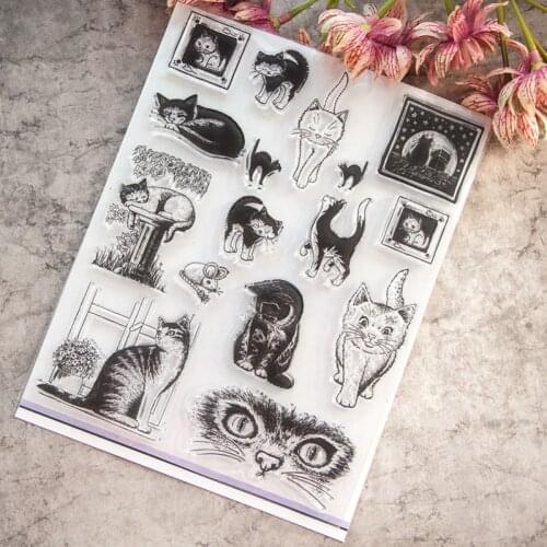 Cute Animal Cats Silicone Clear Seal Stamp DIY Scrapbooking Embossing Photo Album Decorative Paper Card Craft Art Handmade Gift