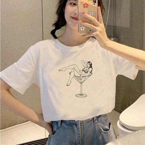 Fashion Women T Shirts Girls Ladies Top Tees Summer Short Sleeve Casual White Tshirt Kawaii Sexy Girls Aesthetic White T-Shirt