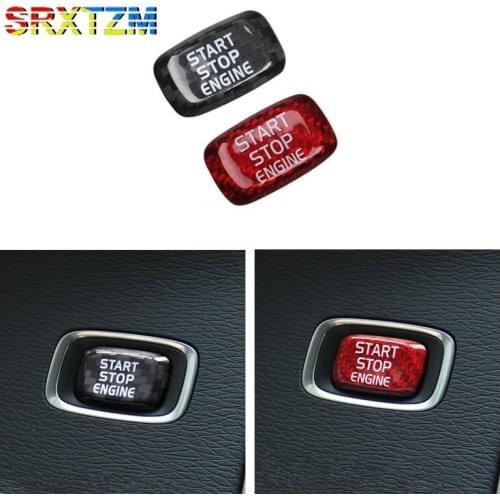 SRXTZM Carbon Fiber Sticker Interior Trim for Volvo V40 V60 S60 S60L XC60 S80L S80 Accessories Car Engine Start Button Sticker