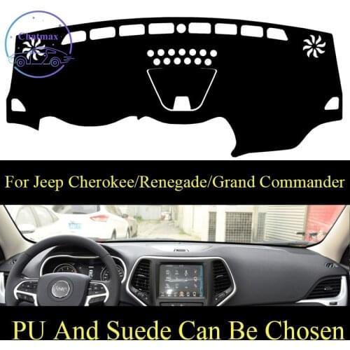 Customize For Jeep Cherokee 16-19/Renegade/Grand Commander Dashboard Console Cover PU Leather Suede Protector Sunshield Pad