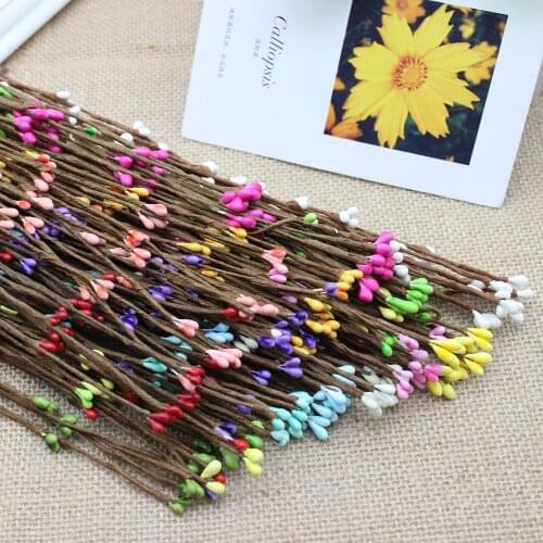 New 40cm 5pcs/lot Artificial Stamen Berry Branches DIY Stamen Flower for Wedding Party Decoration Scrapbooking Wreath Flowers