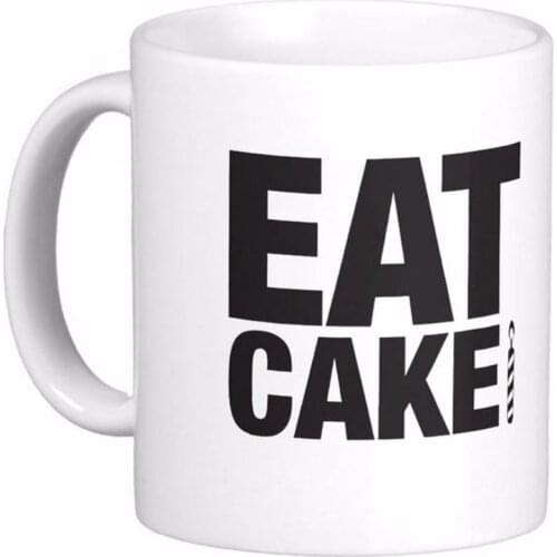 Eat Cake White Coffee Mugs Tea Mug Customize Gift By LVSURE Ceramic Mug Travel Coffee Mugs