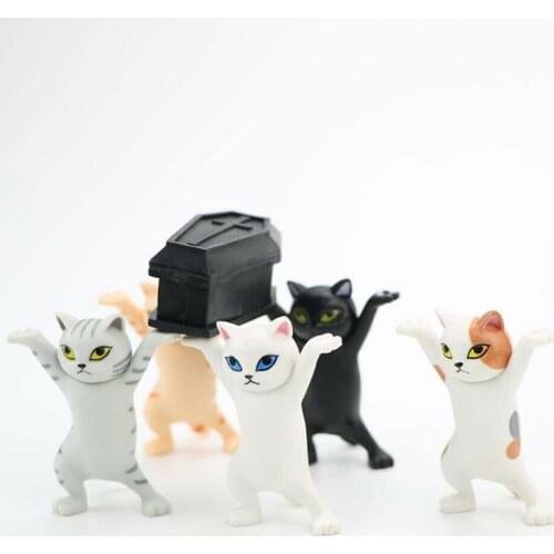 Raise Your Hand Dancing Cat Model Trend Toy DIY Childrens Doll Gashapon Ornaments DIY Pose Cat Decoration Trendy Pose Cat Set