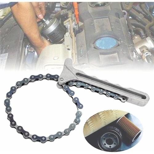 Portable Aluminum Alloy Handle Chain Oil Filter Wrench Spanner Remover Tool