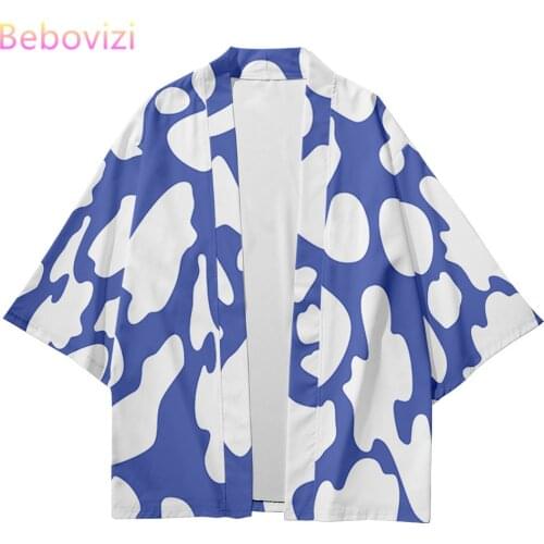 Plus Size XXS-6XL Dairy Cow Floral Loose Japanese Streetwear Cardigan Women Men Harajuku Haori Kimono Cosplay Yukata Clothes