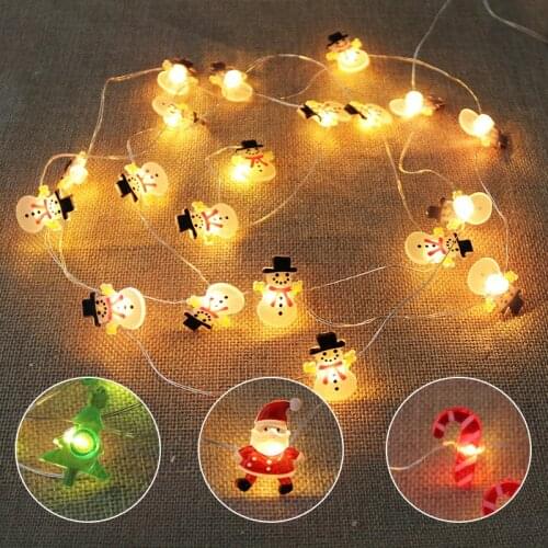 2M LED Light String Santa Claus Snowflake Tree Copper Wire Lantern Lamp Garland Decorative Fairy Lights 2020 Christmas Ornament