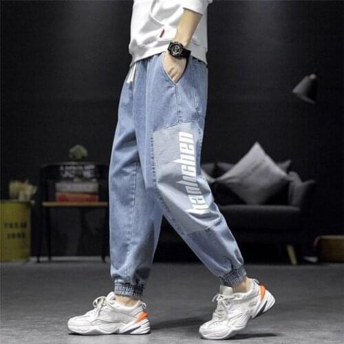 Harem Pants Men Baggy Jeans 2020 Fall Casual Male Loose Cargo Pants Outdoor Streetwear Elastic Waist Hombres Pantalones Harem