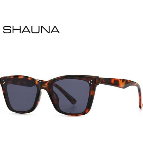 SHAUNA Fashion Small Cat Eye Luxury Women Sunglasses Retro Nail Decoration Brand Designer Men Square Sun Glasses Shades UV400