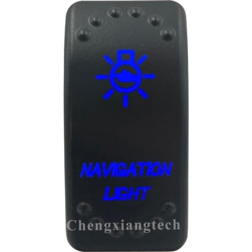 Blue Led Lasor Engraving Navigation Light Rocker Switch 5 Pin on off 12v 24v SPST for Car Boat Truck