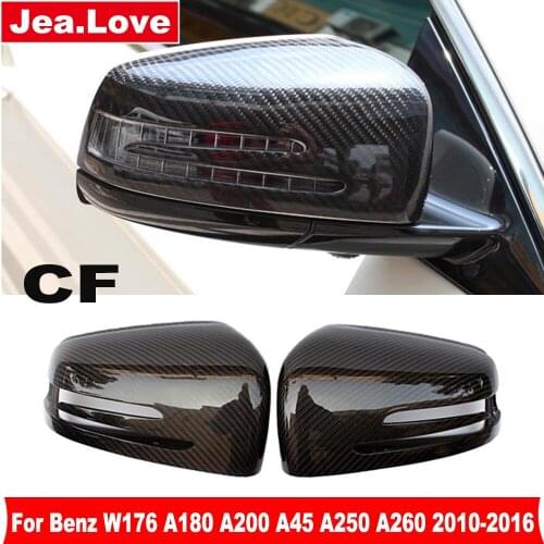 Carbon Fiber Material Replacement Back Rearview Rear Mirror Cover For Benz W176 A180 A200 A45 A250 A260 Car Styling