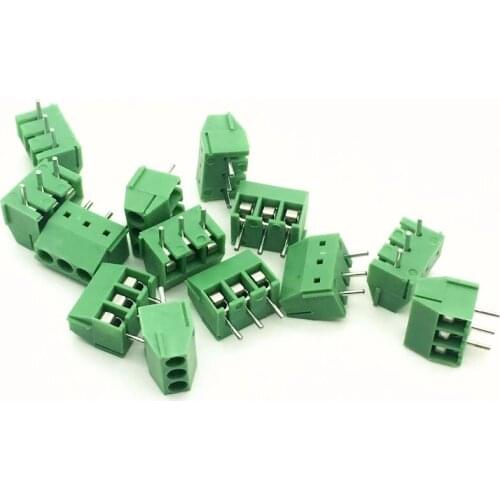 100pcs KF350-2P 3P Green Pin Screw Terminal Block Connector KF350 3.5mm Pitch amphenol connector 250V/10A