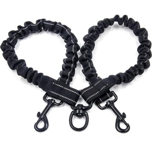 Pet supplies One with two buffer dog leash Multi-purpose traction belt double-headed drawstring