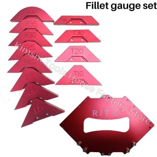 R/T Fillet Gauge Trimming Machine For Woodworking Router Table Corner Jig Radius Chamfer Profile Template Kits Wood Milling Tool