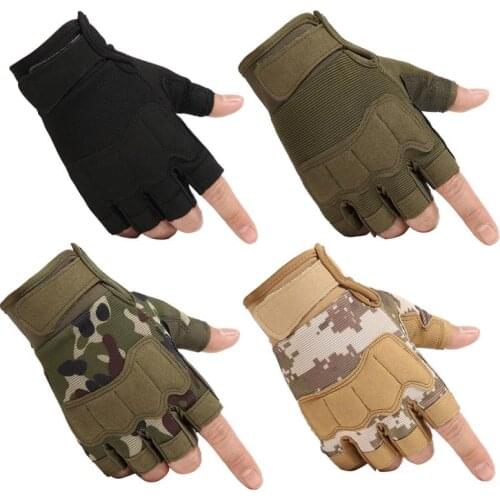 Cycling Gloves Fishing Half-finger Short Gloves Shockproof Breathable MTB Bike Adjustable Military Tactics Special Forces