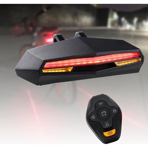 Bicycle Tail LED Light USB Rechargeable Rear Bike Light Remote Control Turning Lights Ground Lane Alert Cycling Warning Lights