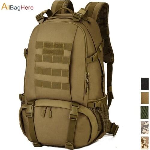 Military Molle Backpack CF Game Mountaineer Backpacks Outdoor Sport Travel 40L Large Capacity Camping Hiking Fishing Hunting Bag