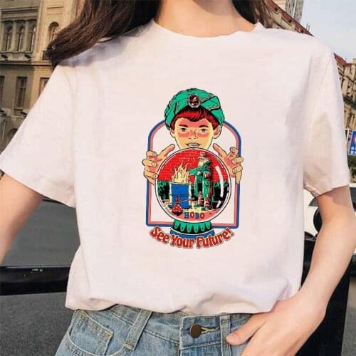 ZOGANKIN summer printed female T-shirt kawaii cartoon O-neck T-shirt Grunge Harajuku T-shirt casual top female viper