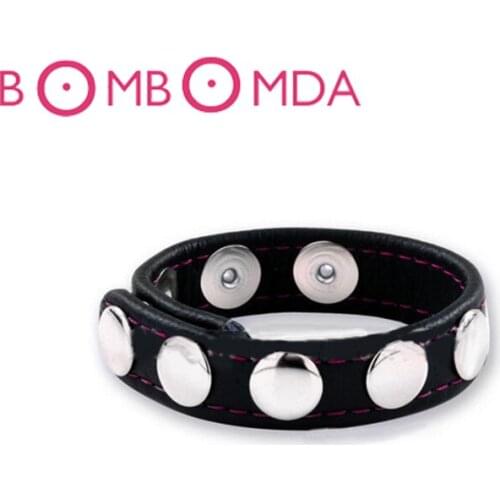 1pc Penis Ring Delay Time PU Leather Cock Rings Rubber Extender Ring For Mans Adult Games Sex Toys For Male