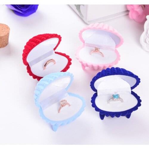 100pcs/lot Manufacturers selling high-grade flocking jewelry box shell ring box creative jewelry box Taobao Jingdong selling