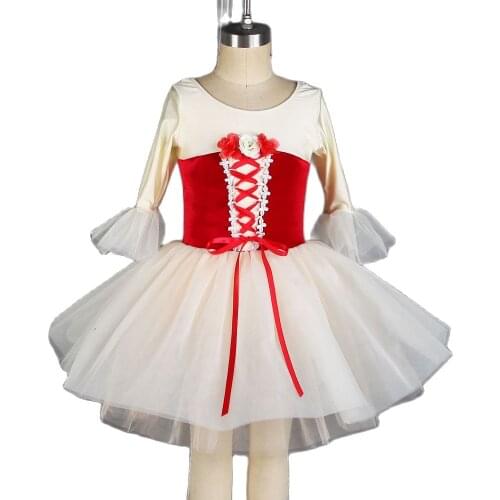 Mid-sleeves Ballet Dance Tutu Costumes Adult Ballerina Tutus Ballet Leotard Dress for Girls and Women Platter Tutu Dresses 21224