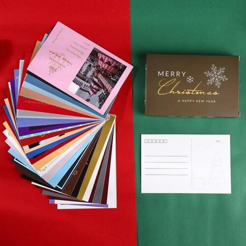30 Pcs/Set Retro Christmas Series Postcard DIY Greeting Cards Birthday Letter Gift Card Message Card New Year Gift