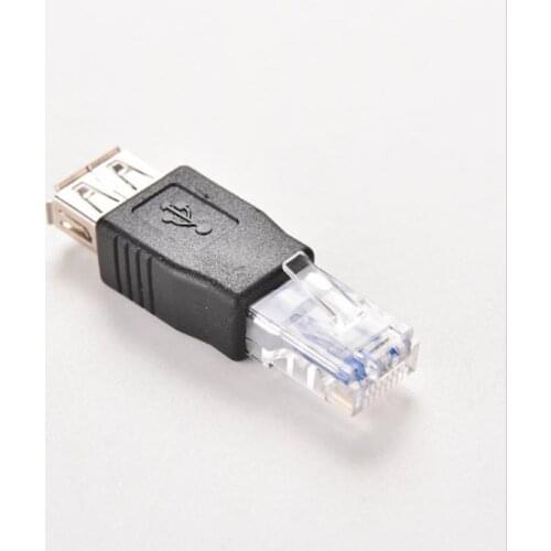 50 Pieces/Lot Female USB A to Male Ethernet RJ45 Plug Adapter New