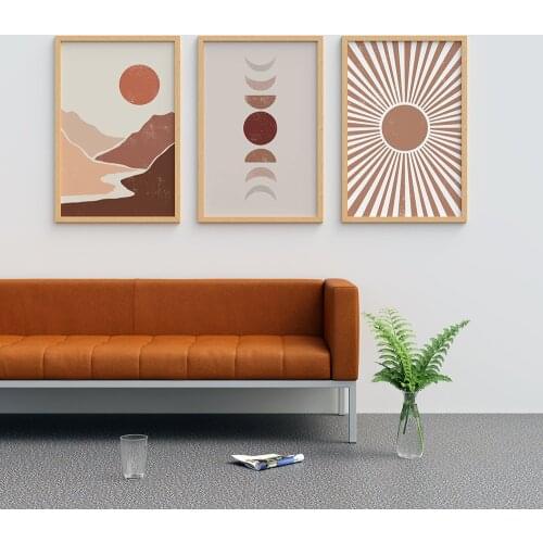Abstract Landscape Sun and Moon Scene Boho Canvas Prints Painting Wall Art Pictures Posters for Living Room Home Decor No Frame