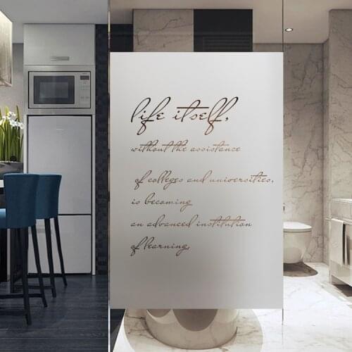 English Letters Glass Static Window Film Privacy Polyethylene Opaque Protection of Privacy Window Stickers Home Decor