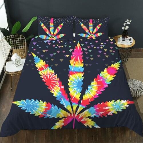 BailiPromise Colourful Maple Leaf Bedding Set 2/3 Pcs Duvet Cover Set pillowcase for Home Textile Twin Full Queen King Size
