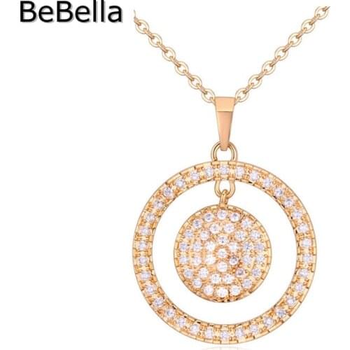 BeBella Trendy Round Shape Pendant Necklace Zirconia Pendant Made With High Quality Cubic Zirconia