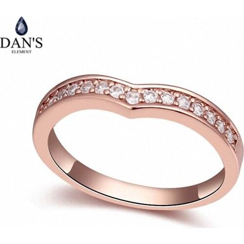DANS Real Austrian Crystals Brand AAA Zirconia Micro Inlays Fashion Ring for women New Heart 110368Rose