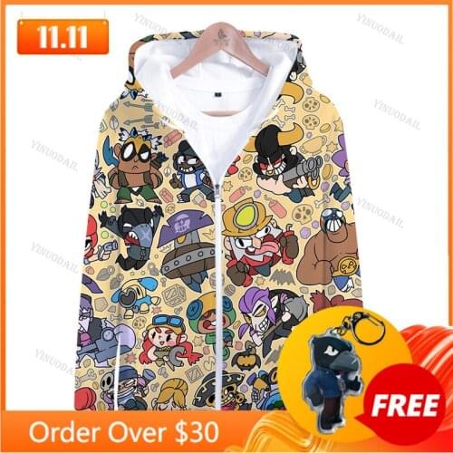 Leon Childrens Wear Kids Hoodies Browlers 3d Hoodie Sweatshirt Boys Girls Harajuku Long Sleeve Jacket Coat Teen Clothes