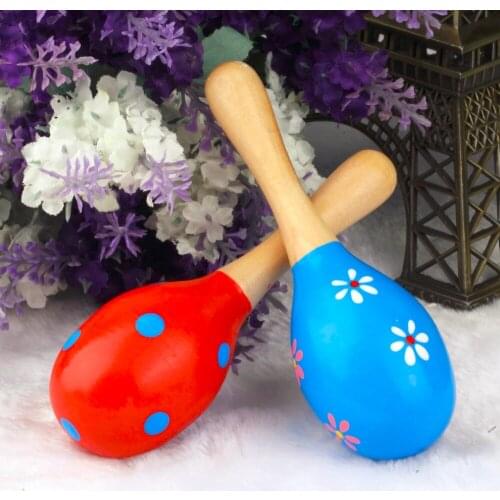 Baby Toys Wooden Rattle Cute Mini Sand Hammer Maracas Musical Instrument Toys Kids Gifts