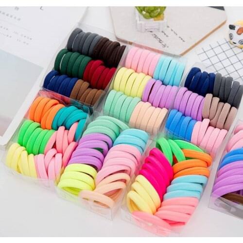 50pc/lot Kids Candy Color Hair Rope Elastic Scrunchie Hair Bands Mini Hair Rings Rubber Band for Girls Princess Hair Accessories