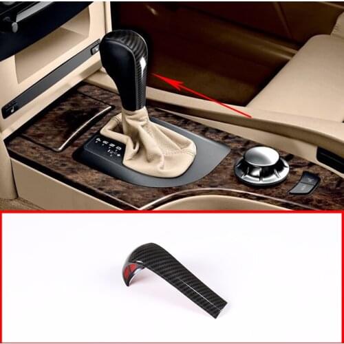 For BMW 5 Series E39 E60 E61 X3 E83 X5 E53 3 Series E46 1995-2007 Carbon Fiber Style ABS Car Center Gear Shift Head Cover Trim