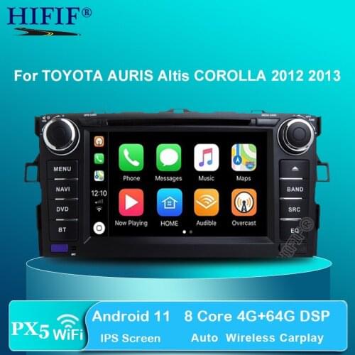 DSP IPS Android 10 2 DIN CAR dvd PLAYER For TOYOTA AURIS Altis COROLLA 2012 2013 GPS radio screen stereo navigation multimedia