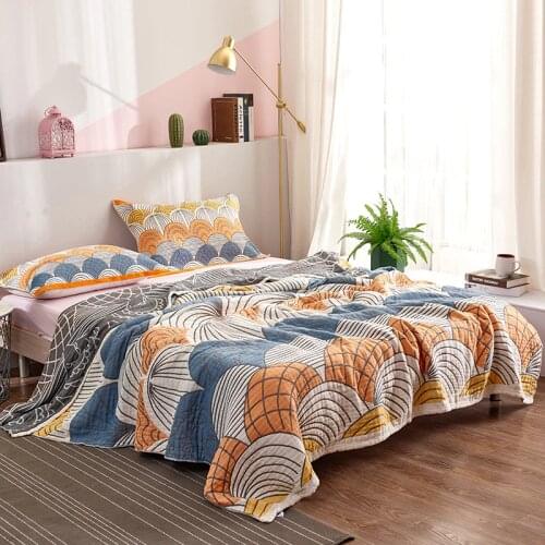 Cotton Adult Summer Air Conditioner Quilt Double Summer Soft Sheets Air Conditioning Blanket Camping Blanket 200x230cm