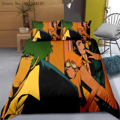 Cowboy Bebop Print Duvet Cover Cartoon Anime King Queen Single Bedding Sets Kids Boys Girls Bed Set US/AU Quilt Comforter Covers