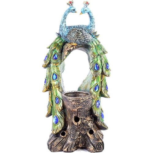 Resin Creative Nordic Candlestick Holder American Classical Peacock Candle Holders Table Decoration Candelabros Home Decor FC322