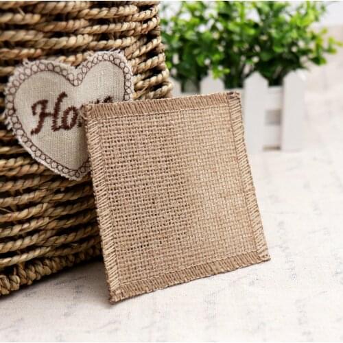 Natural Burlap Linen Table Mat Placemat Pad slip-resistant Coasters Bowl Cup Tableware Set Mat For Home Hotel Wedding Party
