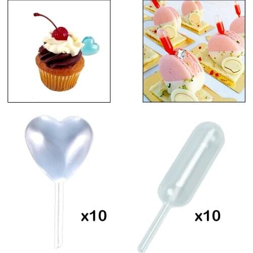 Mini Plastic Cupcake Pipettes for Dessert Jam Strawberries Party Decoration